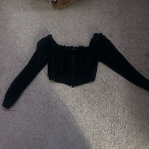 Kendall & Kylie Black Long Sleeve Blouse